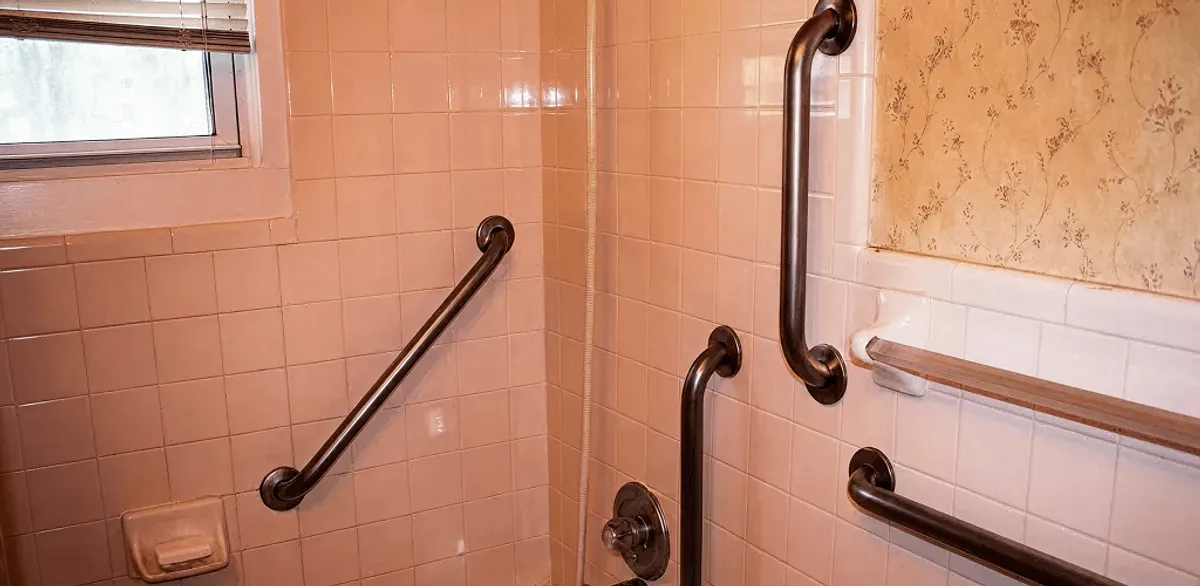 Shower grab bar installation for bathroom safety and accessibility in Minneapolis, MN