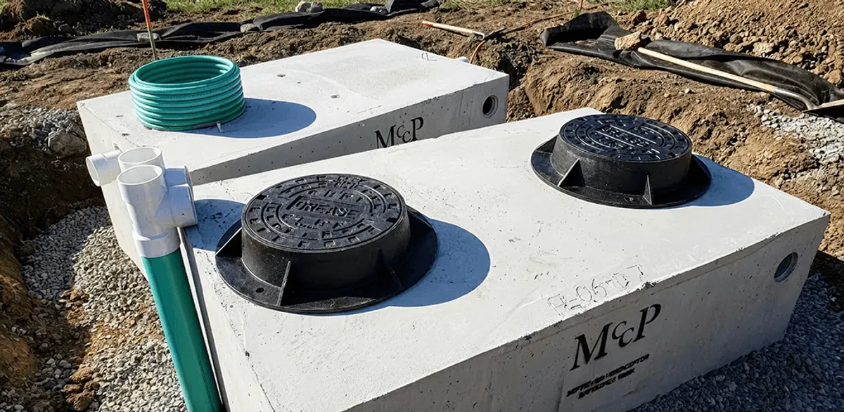 Grease trap installation unit set in place for drainage protection in Minneapolis, MN