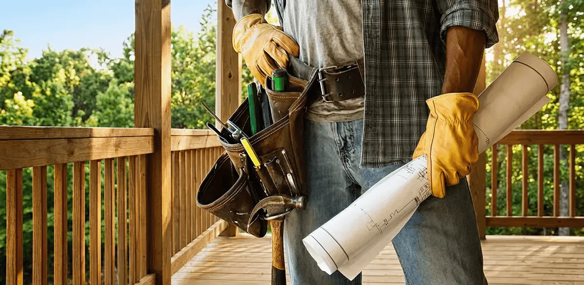 Professional handyman with tool belt ready for home repairs in Minneapolis, MN