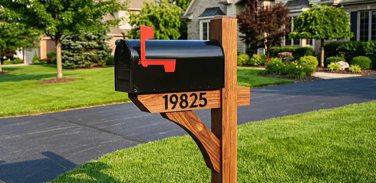 New mailbox installation with post and address number for a home in Minneapolis, MN