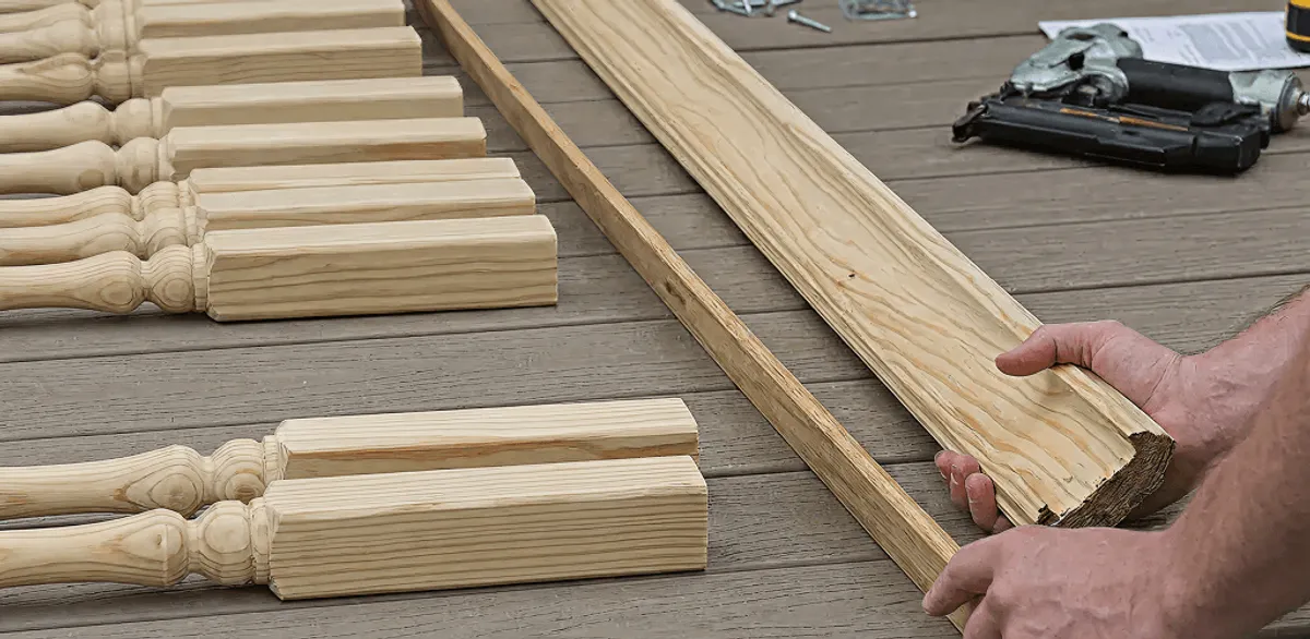 Handrail installation materials and wood components for stair rail work in Minneapolis, MN